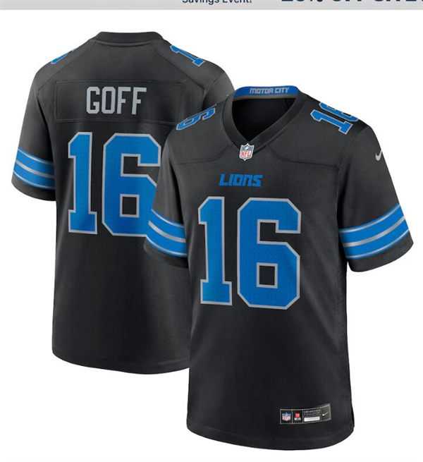 Men & Women & Youth Detroit Lions #16 Jared Goff Nike 2024 Black 2nd Alternate Limited Jersey